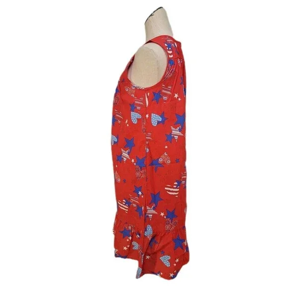Anthony Richards VTG Americana Heart Star Mumu Patio Dress Sleeveless Women's 2X - Picture 11 of 12